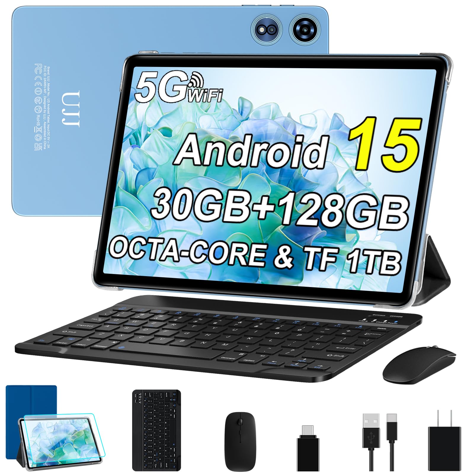Amazon.com : UJJ Tablet 10 inch Android 15 Tablets 30GB RAM 128GB